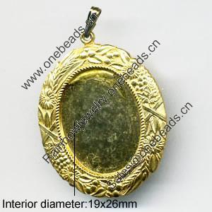 Zinc Alloy Jewelry Pendants, Nickel-free & Lead-free, A grade, Outside diameter:31x42mm, Interior diameter:19x26mm, Sold