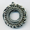 Zinc Alloy Jewelry Pendants, Nickel-free & Lead-free, A grade, Outside diameter:46x50mm, Interior diameter:22mm, Sold by