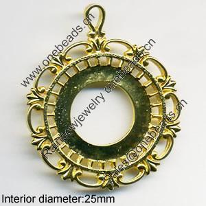 Zinc Alloy Jewelry Pendants, Nickel-free & Lead-free, A grade, Outside diameter:43x53mm, Interior diameter:25mm, Sold by