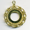 Zinc Alloy Jewelry Pendants, Nickel-free & Lead-free, A grade, Outside diameter:43x53mm, Interior diameter:25mm, Sold by