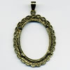 Zinc Alloy Jewelry Pendants, Nickel-free & Lead-free, A grade, Outside diameter:39x53mm, Interior diameter:27x36mm, Sold