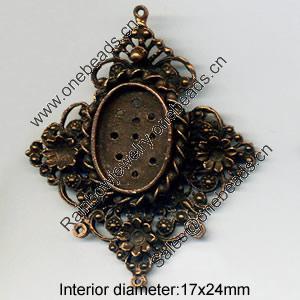 Zinc Alloy Jewelry Pendants, Nickel-free & Lead-free, A grade, Outside diameter:56x67mm, Interior diameter:17x24mm, Sold