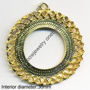 Zinc Alloy Jewelry Pendants, Nickel-free & Lead-free, A grade, Outside diameter:47x51mm, Interior diameter:36mm, Sold by