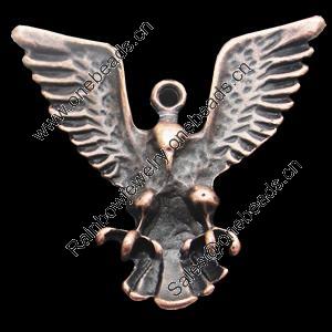 Pendant, Zinc Alloy Jewelry Findings, Lead-free, Animal 42x47mm, Sold by Bag