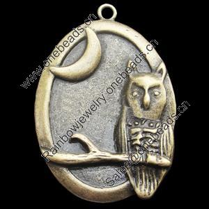 Pendant, Zinc Alloy Jewelry Findings, Lead-free, Animal 51x38mm, Sold by PC