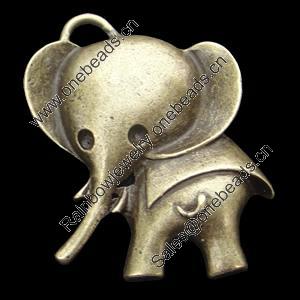 Pendant, Zinc Alloy Jewelry Findings, Lead-free, Animal 34x33mm, Sold by Bag