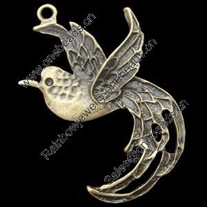 Pendant, Zinc Alloy Jewelry Findings, Lead-free, Animal 58x41mm, Sold by Bag