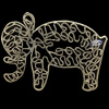 Pendant, Zinc Alloy Jewelry Findings, Lead-free, Animal 45x61mm, Sold by PC