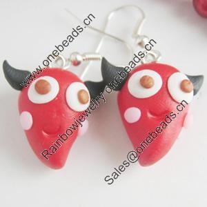 Handmade Fimo Earring, Bead size:10-15mm, Sold by Dozen 