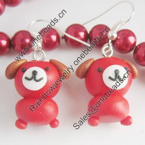 Handmade Fimo Earring, Bead size:10-15mm, Sold by Dozen 