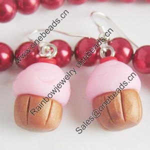 Handmade Fimo Earring, Bead size:10-15mm, Sold by Dozen 