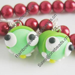 Handmade Fimo Earring, Bead size:10-15mm, Sold by Dozen 