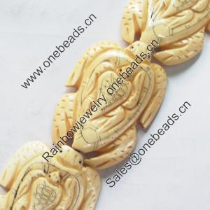 Natural Tibetan Yak Bone Beads, Handmade Animal, 38x50mm, Sold by PC