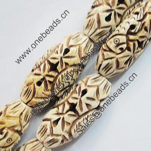 Natural Tibetan Yak Bone Beads, Handmade Flat drum, 17x37mm, Sold by PC