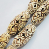 Natural Tibetan Yak Bone Beads, Handmade Flat drum, 17x37mm, Sold by PC