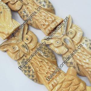 Natural Tibetan Yak Bone Beads, Handmade Animal, 30x57mm, Sold by PC