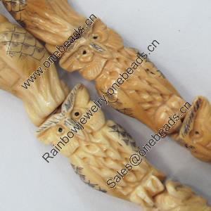 Natural Tibetan Yak Bone Beads, Handmade Animal, 28x14mm, Sold by PC