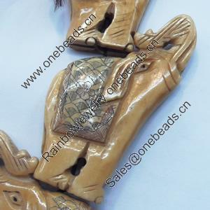 Natural Tibetan Yak Bone Beads, Handmade Animal, 42x61mm, Sold by PC