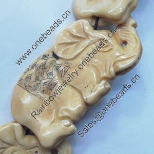 Natural Tibetan Yak Bone Beads, Handmade Animal, 55x27mm, Sold by PC