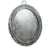 Zinc Alloy Pendant settings, Lead-free, Outside diameter:48x38mm, Interior diameter:38x29mm, Sold by bag