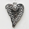Pendant, Zinc Alloy Jewelry Findings, Lead-free, Heart 24x18mm, Sold by bag