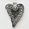 Pendant, Zinc Alloy Jewelry Findings, Lead-free, Heart 24x18mm, Sold by bag