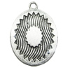 Pendant, Zinc Alloy Jewelry Findings, Lead-free, Flat oval 27x23mm, Sold by bag