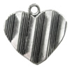 Pendant, Zinc Alloy Jewelry Findings, Lead-free, Heart 22x20mm, Sold by bag