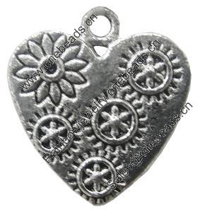 Pendant, Zinc Alloy Jewelry Findings, Lead-free, Heart 8x18mm, Sold by bag