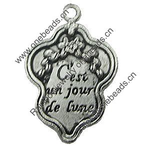 Message charm, Zinc Alloy Jewelry Findings, Lead-free, 26x20mm, Sold by bag