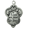 Message charm, Zinc Alloy Jewelry Findings, Lead-free, 26x20mm, Sold by bag