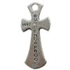 Message charm, Zinc Alloy Jewelry Findings, Lead-free, Cross 28x15mm, Sold by bag
