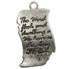 Message charm, Zinc Alloy Jewelry Findings, Lead-free, 52x28mm, Sold by bag