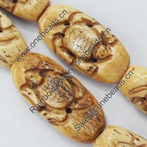 Natural Tibetan Yak Bone Beads, Handmade Flat drum, 37x16mm, Sold by PC