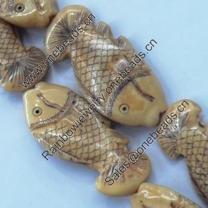 Natural Tibetan Yak Bone Beads, Handmade Animal, 43x21mm, Sold by PC