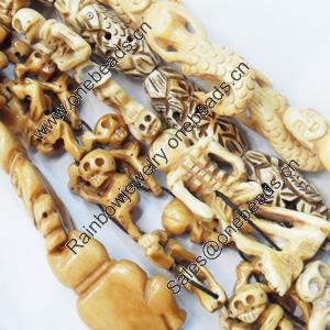 Natural Tibetan Yak Bone Beads, Handmade mix style, 35mm-70mm, Sold by Group
