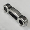 Slider, Zinc Alloy Bracelet Findinds, Lead-free, 3x16mm, Hole:6.5x2.5mm, Sold by KG