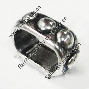 Slider, Zinc Alloy Bracelet Findinds, Lead-free, 15x6mm, Hole:10x6mm, Sold by KG 