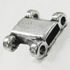 Slider, Zinc Alloy Bracelet Findinds, Lead-free, 16mm, Hole:6x3mm, 2.5mm, Sold by KG 