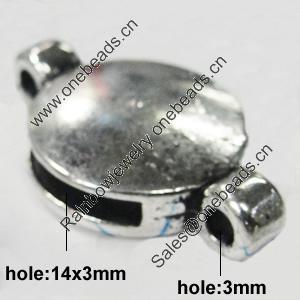 Slider, Zinc Alloy Bracelet Findinds, Lead-free, 19x17mm, Hole:14x3mm, Sold by KG