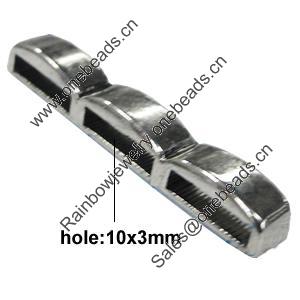 Slider, Zinc Alloy Bracelet Findinds, Lead-free, 38x5mm, Hole:10x3mm, Sold by KG