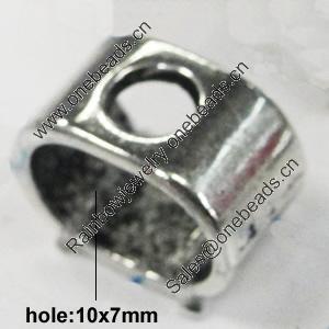 Slider, Zinc Alloy Bracelet Findinds, Lead-free, 13x7mm, Hole:10x7mm, Sold by KG