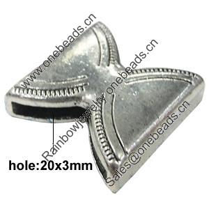 Slider, Zinc Alloy Bracelet Findinds, Lead-free, 24x24mm, Hole:20x3mm, Sold by KG 