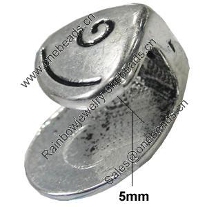 Slider, Zinc Alloy Bracelet Findinds, Lead-free, 12x17mm, Hole:5mm, Sold by Bag KG