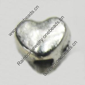Beads, Zinc Alloy Jewelry Findings, Lead-free, Heart 4x3mm, Sold by Bag