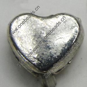 Beads, Zinc Alloy Jewelry Findings, Lead-free, Heart 6x5mm, Sold by Bag