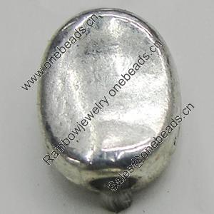 Beads, Zinc Alloy Jewelry Findings, Lead-free, Flat Oval 6x7mm, Sold by Bag