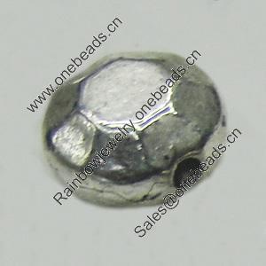 Beads, Zinc Alloy Jewelry Findings, Lead-free, Flat Round 8mm, Sold by Bag