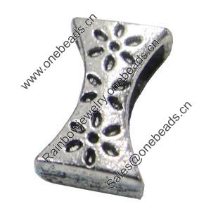 Slider, Zinc Alloy Bracelet Findinds, Lead-free, 14x8mm, Hole:11x2.5mm, Sold by KG 