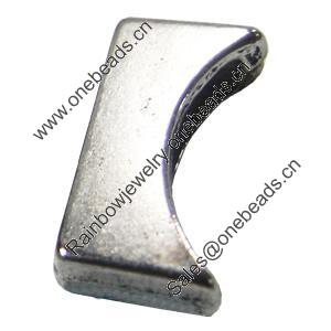 Slider, Zinc Alloy Bracelet Findinds, Lead-free, 14x7mm, Hole:11x2.5mm, Sold by KG
